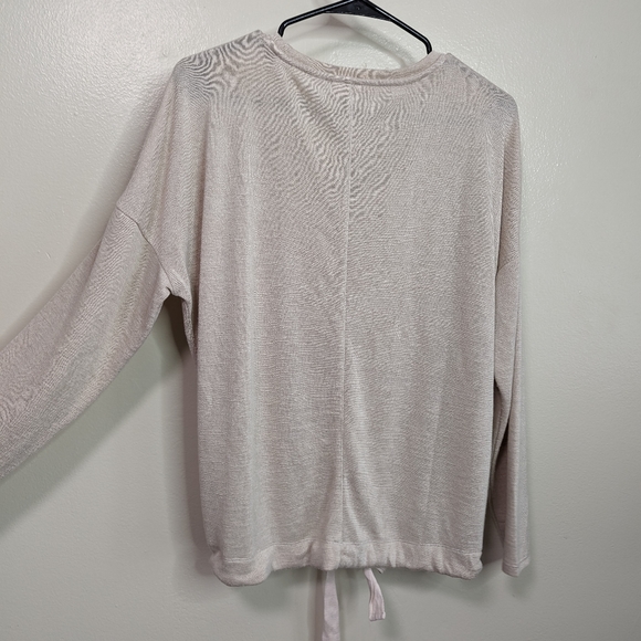 Belle Beach by Kim Gravel Breezy Knit Drawstring Long Sleeve Top Oversized XS - Picture 5 of 5
